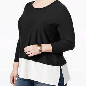 Style & Co. Layered-Look Sweater Black